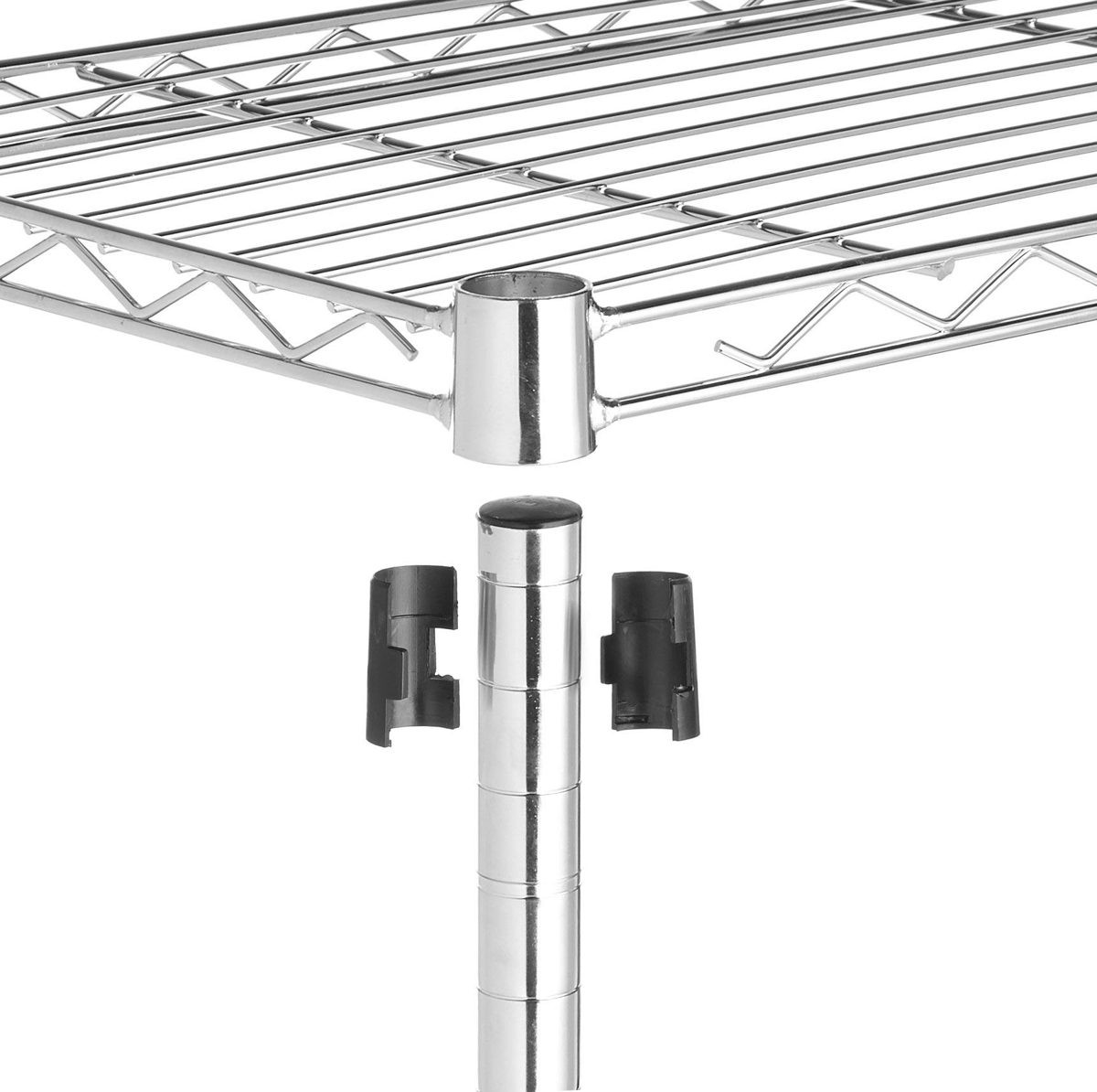 AmazonBasics 5-Shelf Shelving Unit on 4in Casters, Chrome (Renewed)