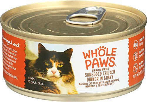 Whole Paws, Grain Free Cat Food, Shredded Chicken Dinner in Gravy, 5.5 oz