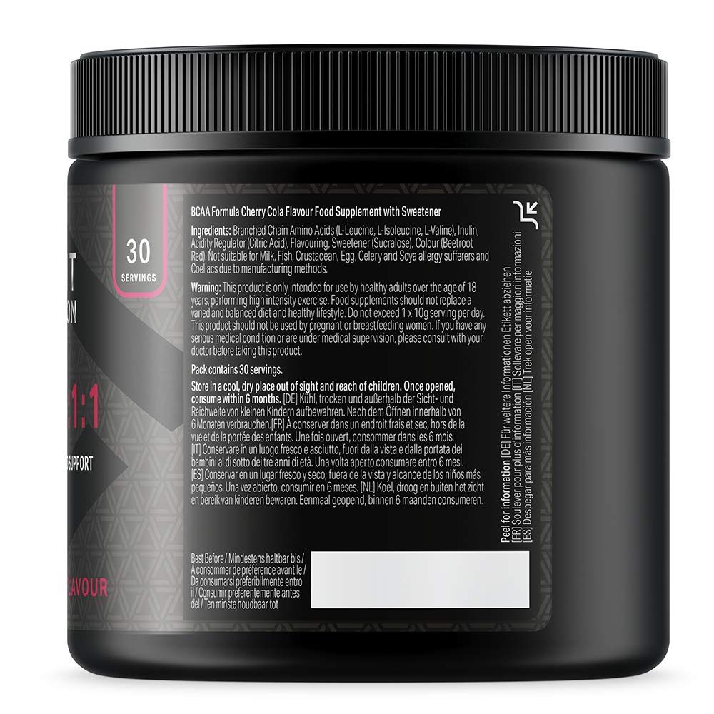 Amazon Brand - Amfit Nutrition - BCAA 2:1:1 - Cherry Cola Flavour 300g , 30 servings