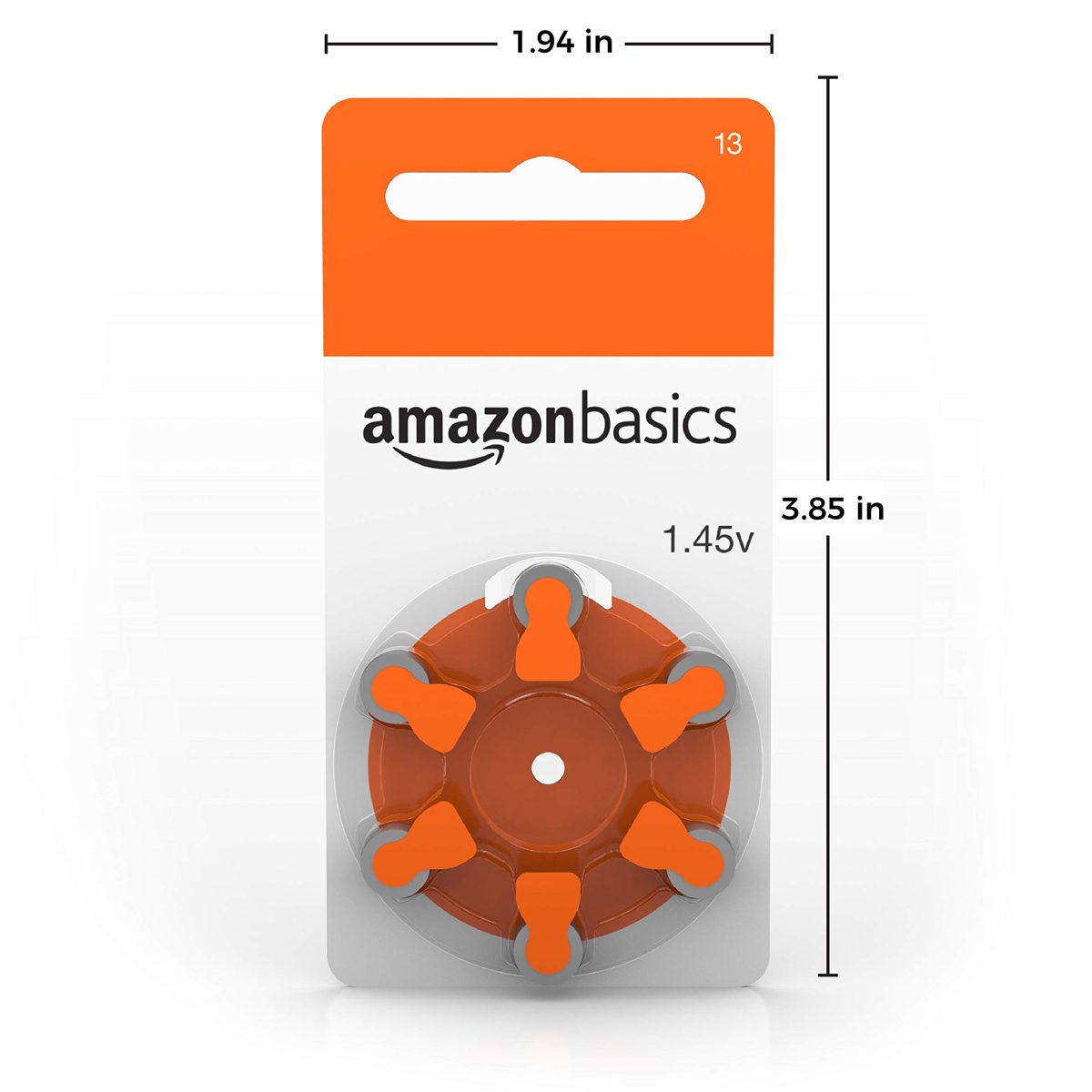 AmazonBasics Hearing Aid Batteries Size 13, 60 Pack