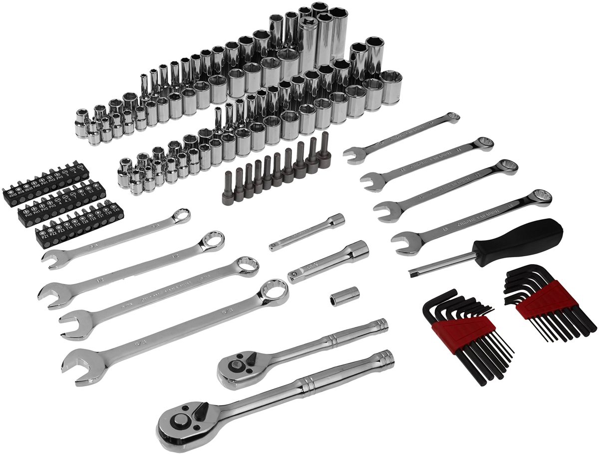 AmazonBasics Mechanic Socket Tool Kit Set With Case - Set of 145