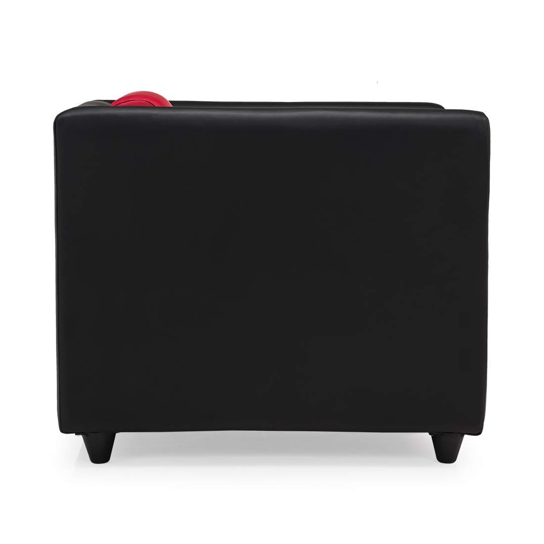 Amazon Brand - Solimo Dual-Toned Leatherette 1 Seater Sofa (Red & Black)