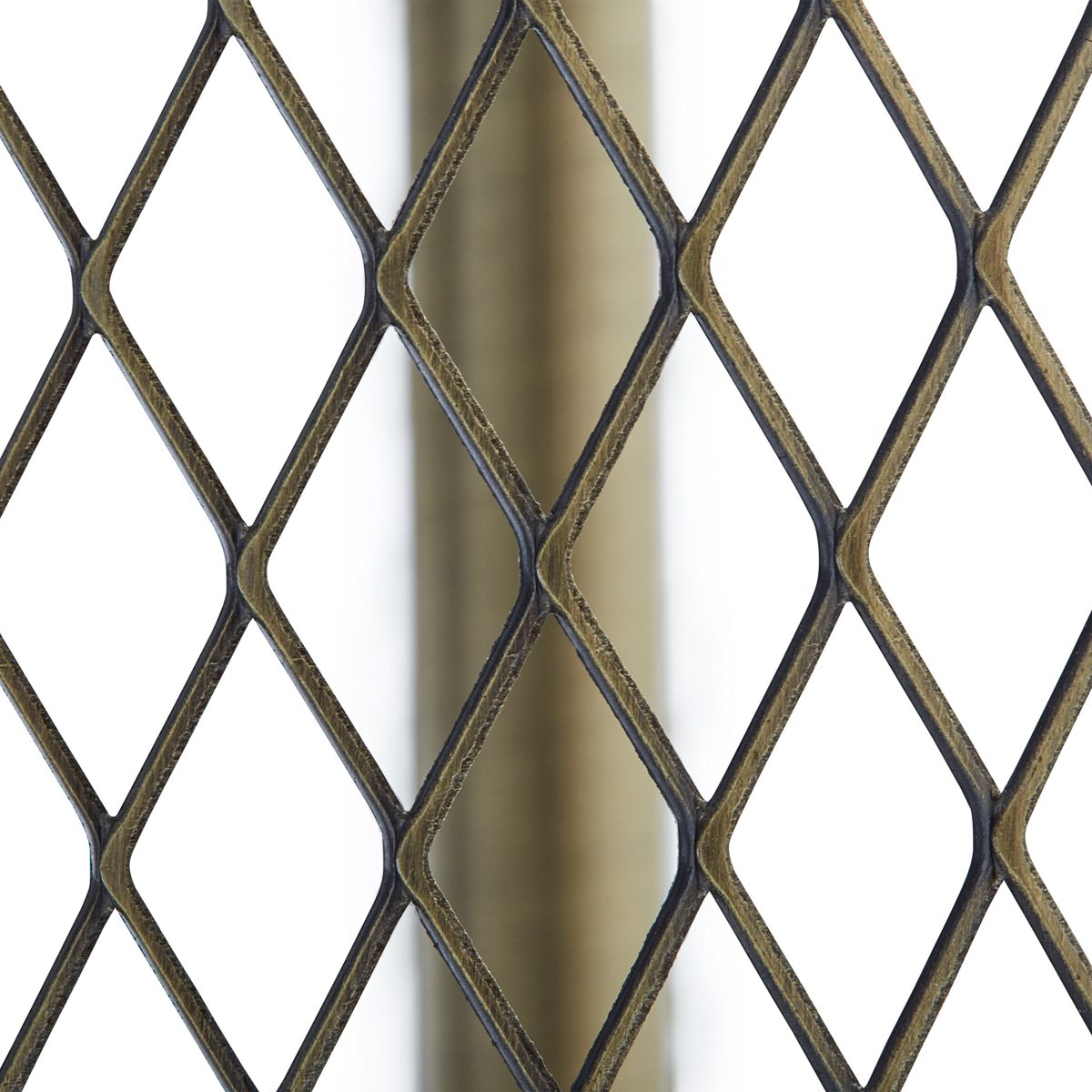 Stone & Beam Modern Mesh Table Lamp, 23"H, Antique Brass with Linen Shade