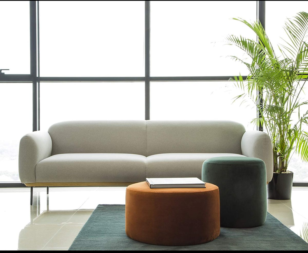Amazon Brand - Movian Blankan 3-Seater Upholstered Sofa, 228 x 87 x 78 cm, Stain-Resistant Polyester, Light Grey