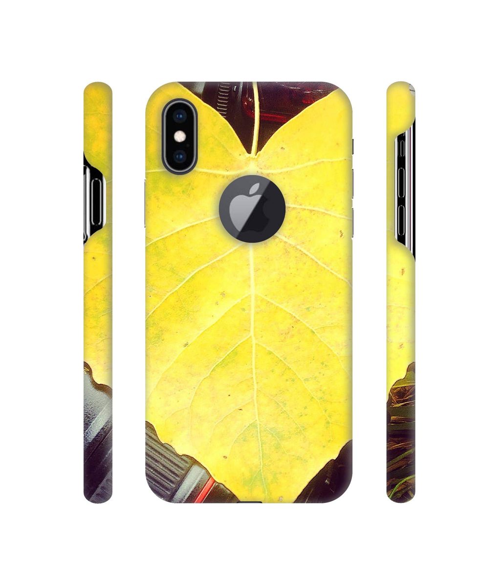 Amazon Brand - Solimo Designer Yellow Leaf 3D Printed Hard Back Case Mobile Cover for Apple iPhone Xs Max (Logo Cut)
