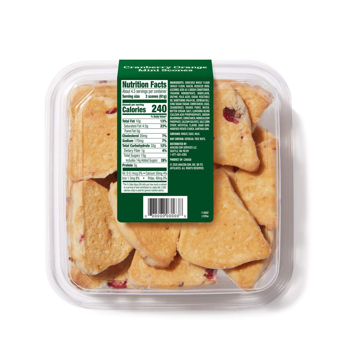 Fresh Brand – Cranberry Orange Mini Scones, 10 oz (FROZEN)