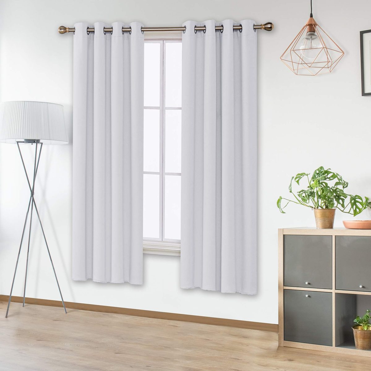 UMI by Amazon Blackout Curtains Thermal Insulated Window Curtains Eyelet Super Soft Window Treatment for Bedroom 66 x 72 Inch Silver Grey 2 Panels