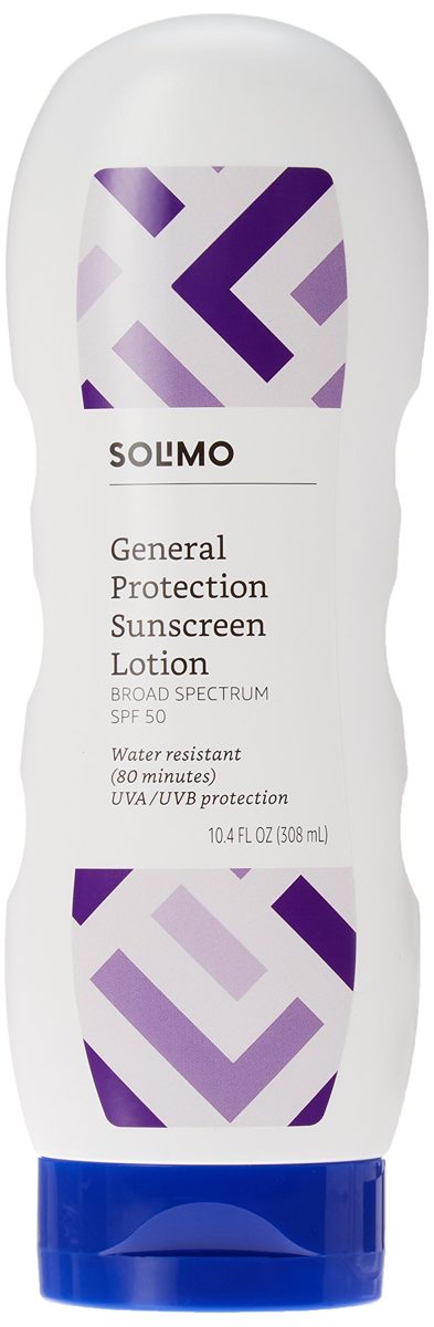 Amazon Brand - Solimo General Protection Sunscreen Lotion SPF 50, 10.4 Fluid Ounce (Pack of 2)