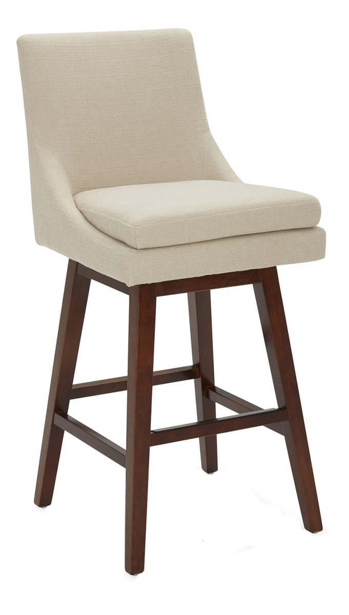 Amazon Brand – Stone & Beam Alaina Contemporary High-Back Swivel Seat Bar Stool, 43"H, Hemp