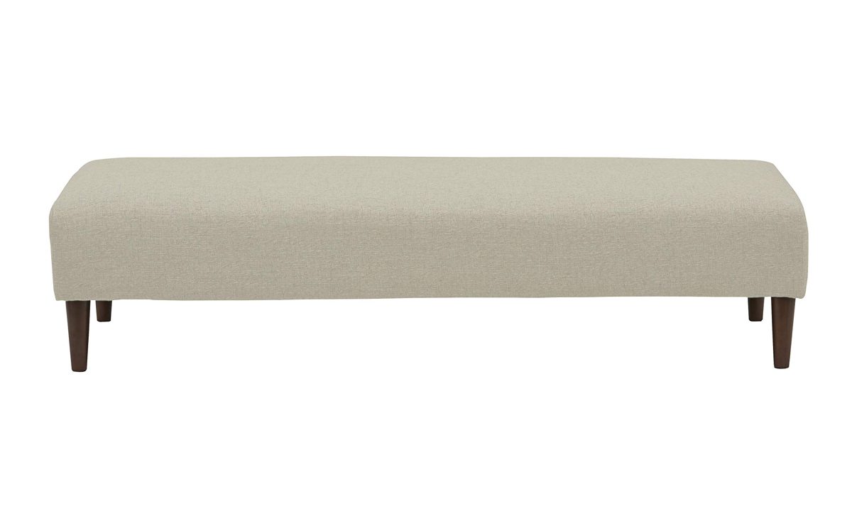 Amazon Brand – Rivet Ava Mid-Century Modern Upholstered Ottoman Bench, 63.4"W, Optical Grey