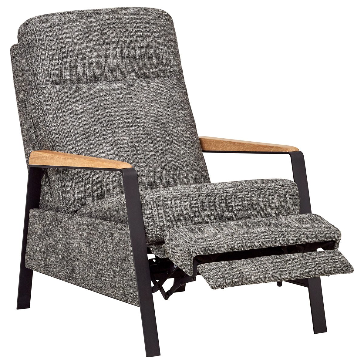 Amazon Brand – Rivet Stewart Modern Industrial Recliner with Metal and Oak