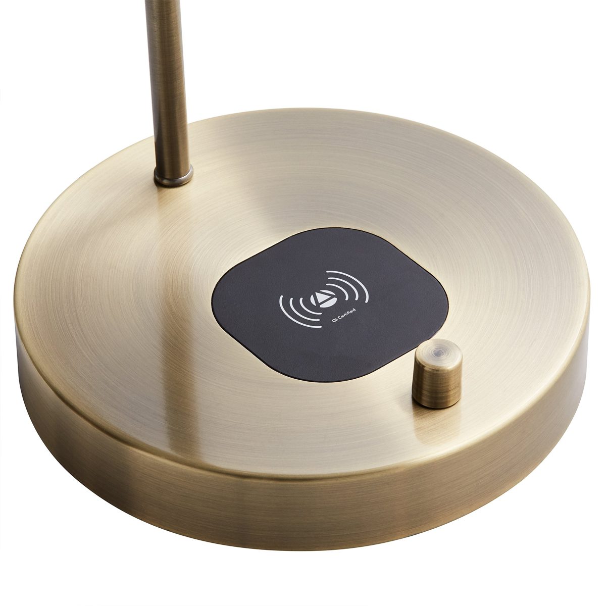 Stone & Beam Modern Task Lamp, 18.5"H, Antique Brass with Wireless Charging