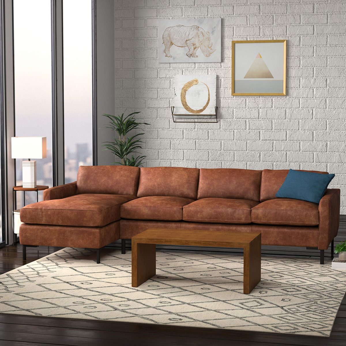 Amazon Brand – Rivet Modern Coffee Table, 39.37"W, Pine Veneer and Natural Wood