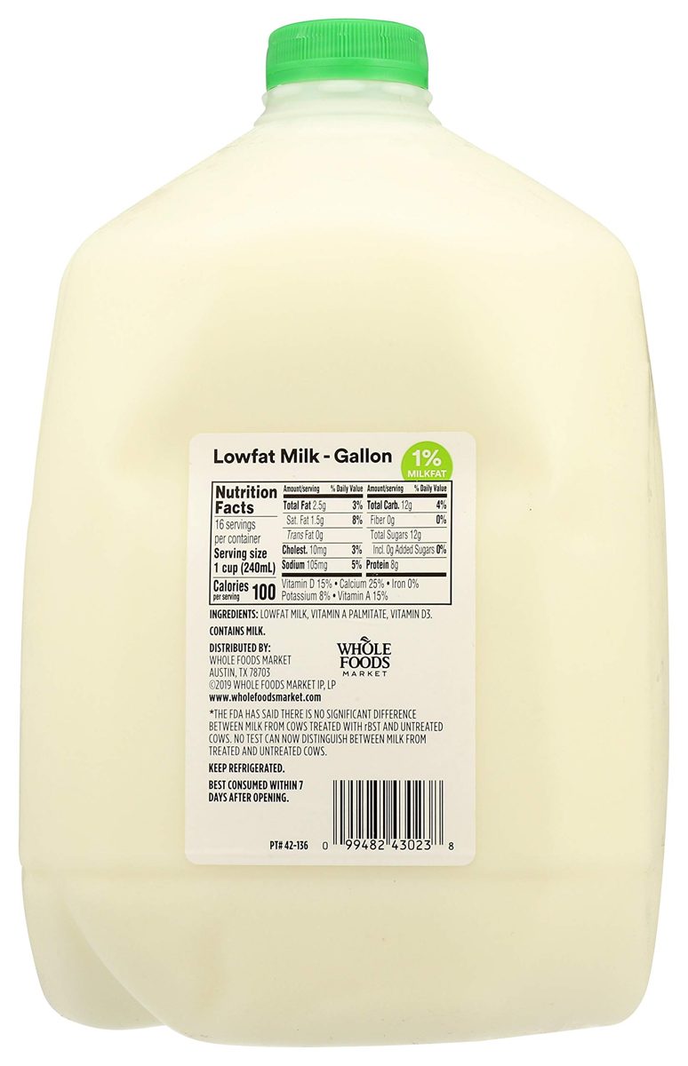 365 EVERYDAY VALUE Lowfat 1% Milk, 128 FZ