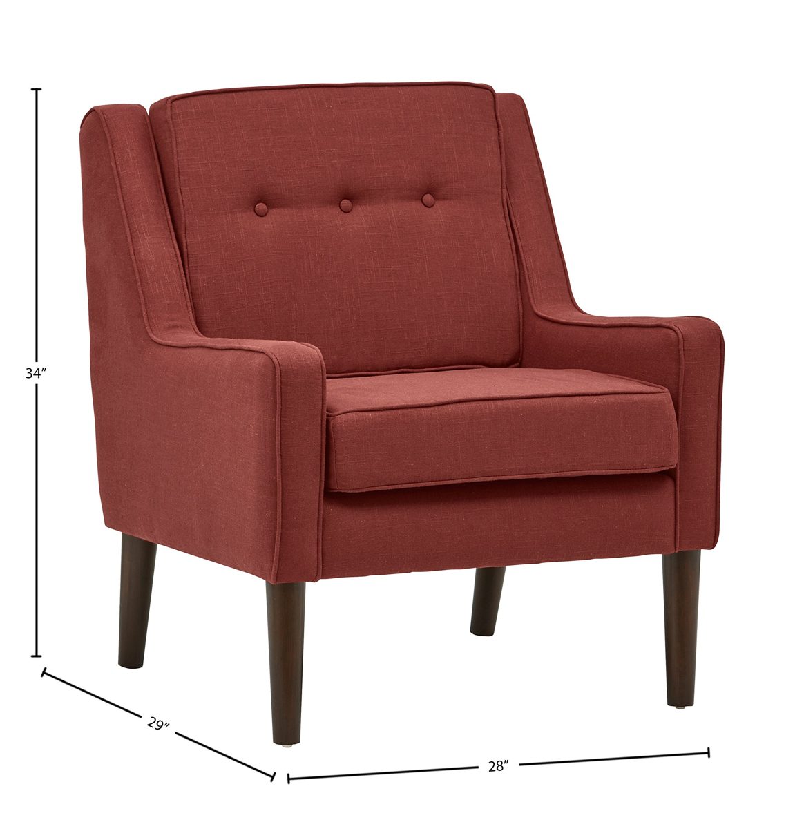 Amazon Brand – Stone & Beam Modern Sweeping Arm Accent Chair, 28"W, Merlot