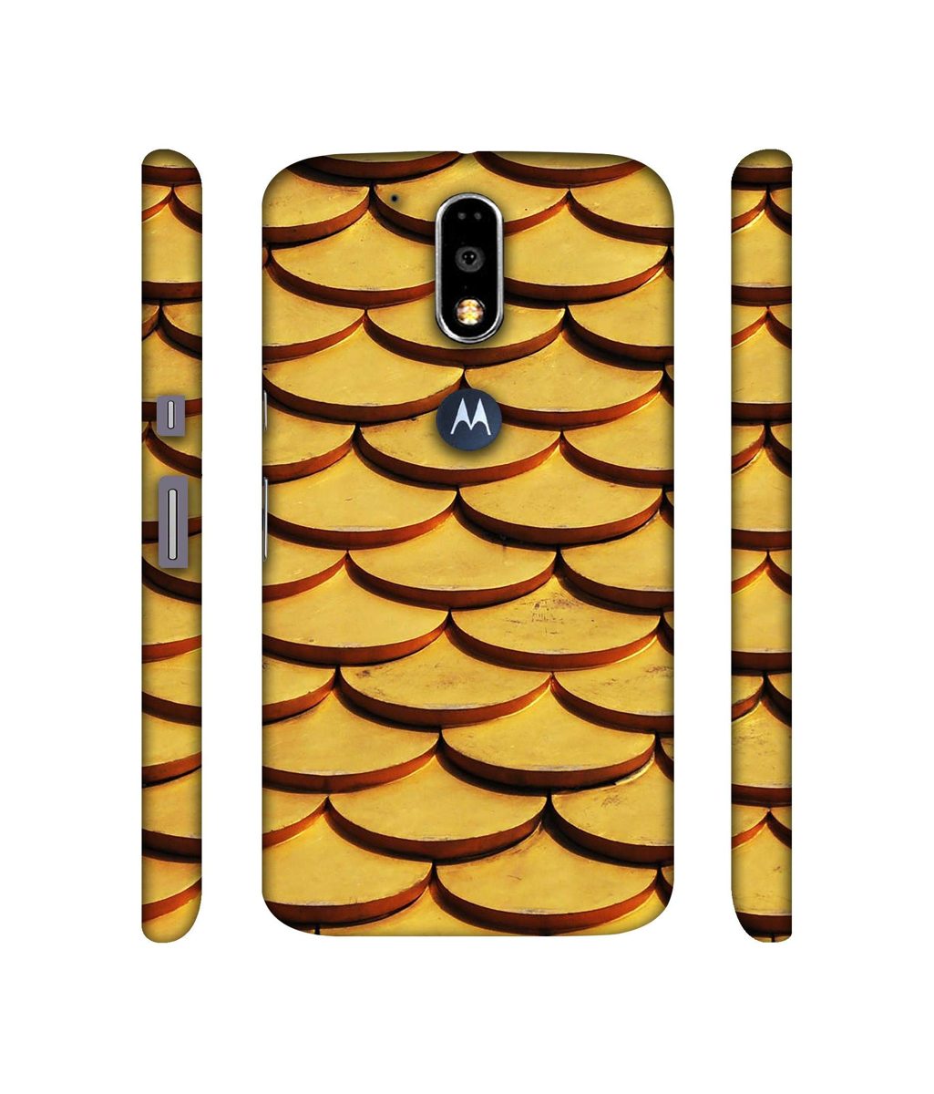 Amazon Brand - Solimo Designer Wooden Semi Circle Texture 3D Printed Hard Back Case Mobile Cover for Motorola Moto G4 Plus (with Logo Cut)