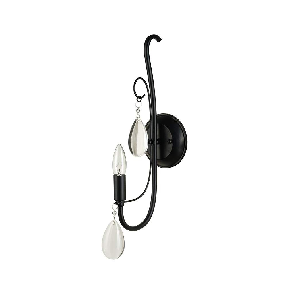 Amazon Brand – Ravenna Home Scroll Decor Wall Sconce with LED Light Bulb, 17"H, Dark Bronze