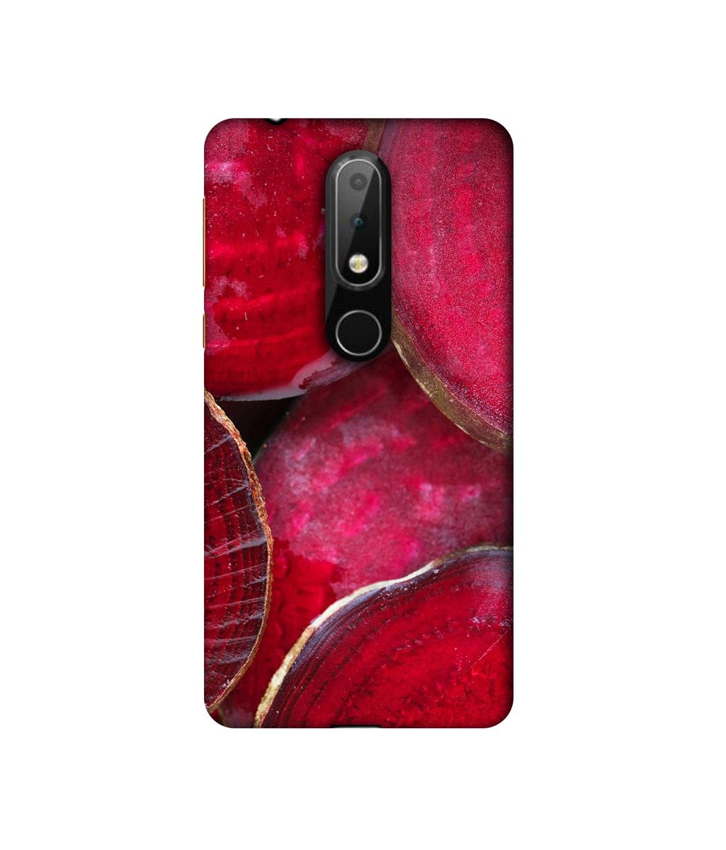 Amazon Brand - Solimo Designer Red Texture 3D Printed Hard Back Case Mobile Cover for Nokia 6.1 Plus