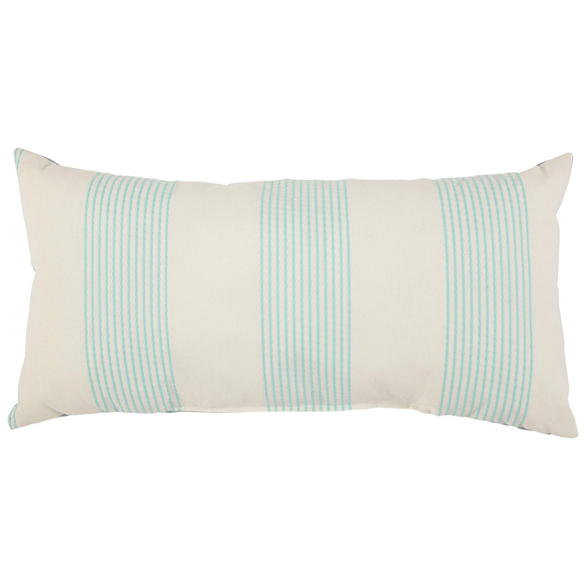 Amazon Brand – Stone & Beam Casual Outdoor Stripe Throw Pillow - 24 x 12 Inch, Teal