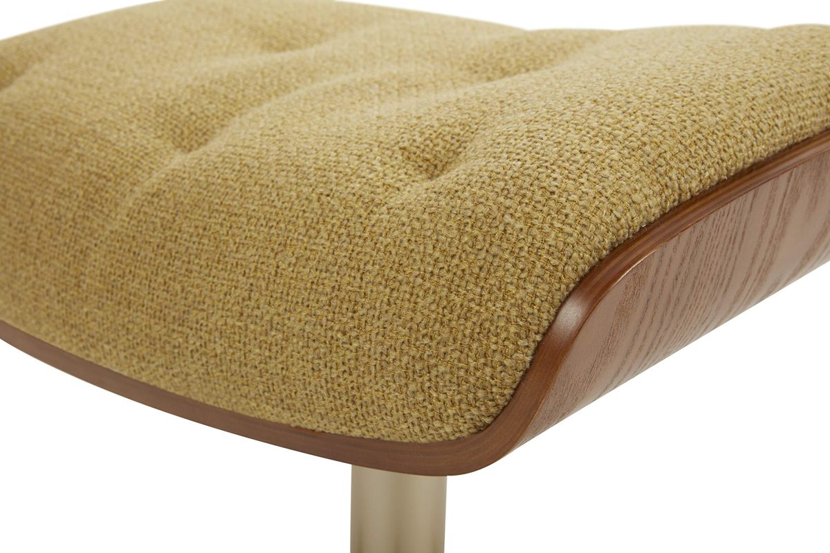 Amazon Brand – Rivet Olander Mid-Century Modern Ottoman with Self-Centering Swivel Base, 20.5"W, Lemongrass