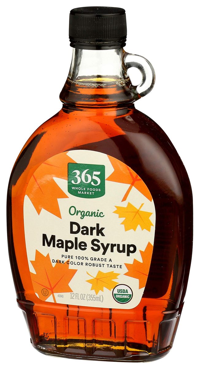 365 by Whole Foods Market, Organic Pure 100% Grade A Maple Syrup, Dark Color Robust Taste, 12 Fl Oz