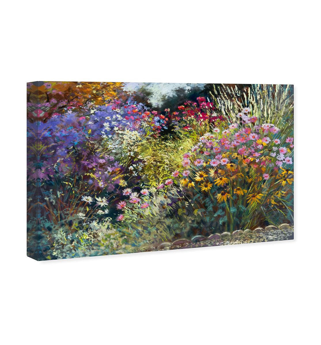 Amazon Brand – Stone & Beam Modern Impressionistic Floral Print Wall Art on Canvas, 45" x 30"