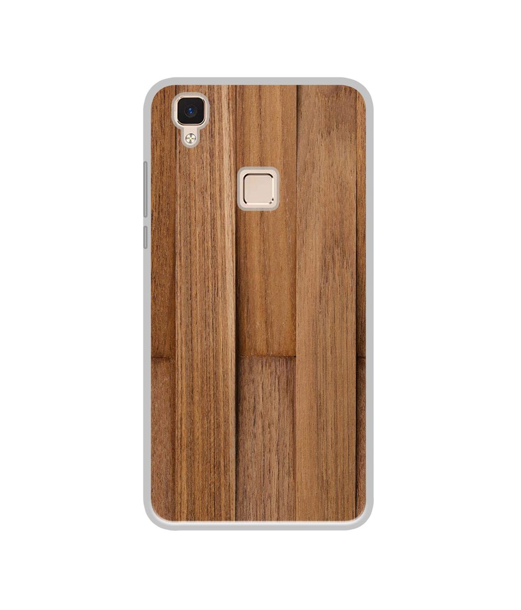 Amazon Brand - Solimo Designer Wooden Art UV Printed Soft Back Case Mobile Cover for Vivo V3