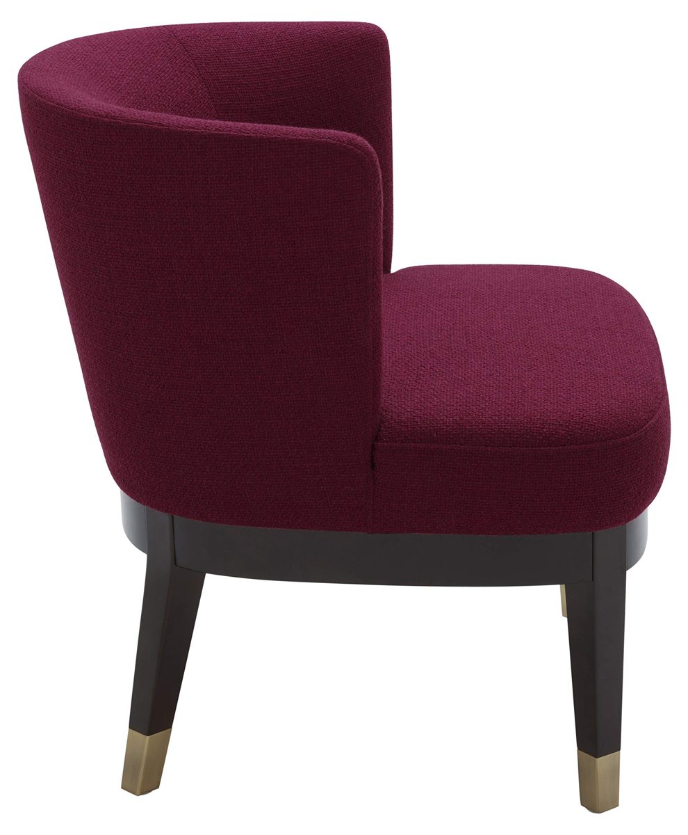 Amazon Brand – Rivet Stacey Mid-Century Modern Round-Backed, Armless Living Room Chair, 27"W, Sangria