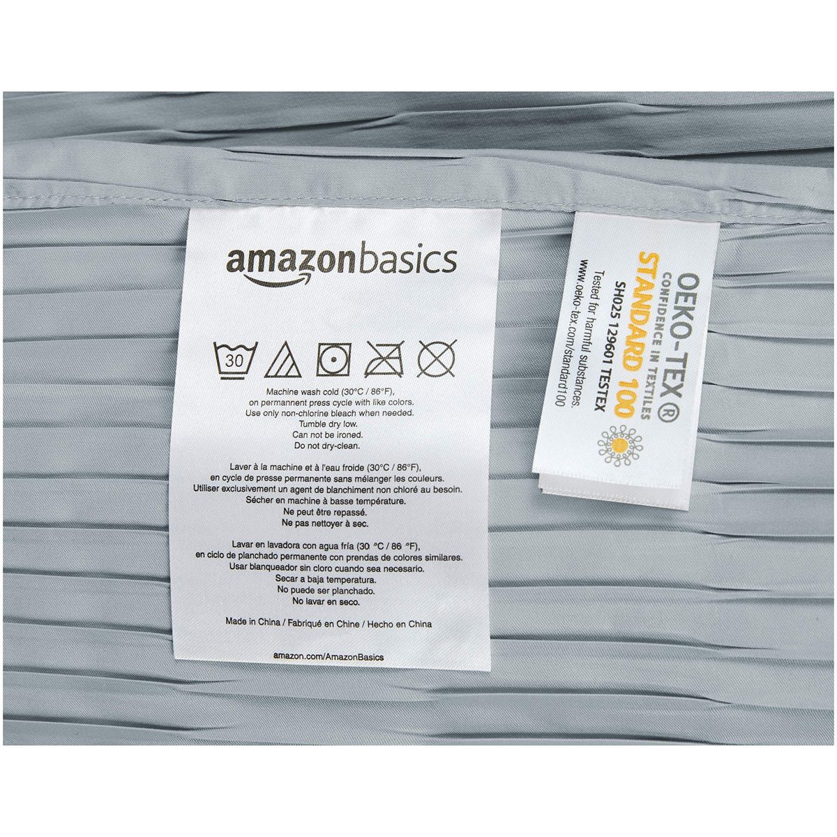 AmazonBasics Pleated Shower Curtain