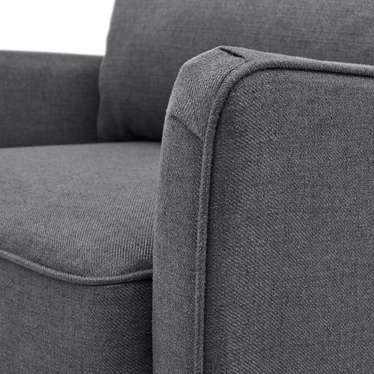 Amazon Brand – Stone & Beam Sascha Removable Cushion Wingback Accent Chair, 34.6"W, Deep Grey