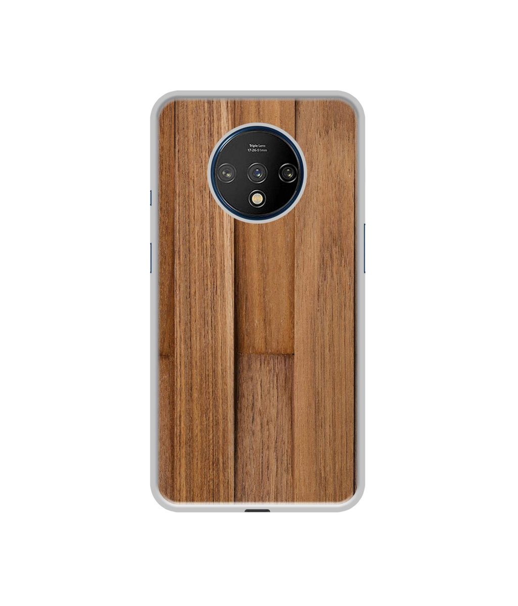 Amazon Brand - Solimo Designer Wooden Art UV Printed Soft Back Case Mobile Cover for OnePlus 7T