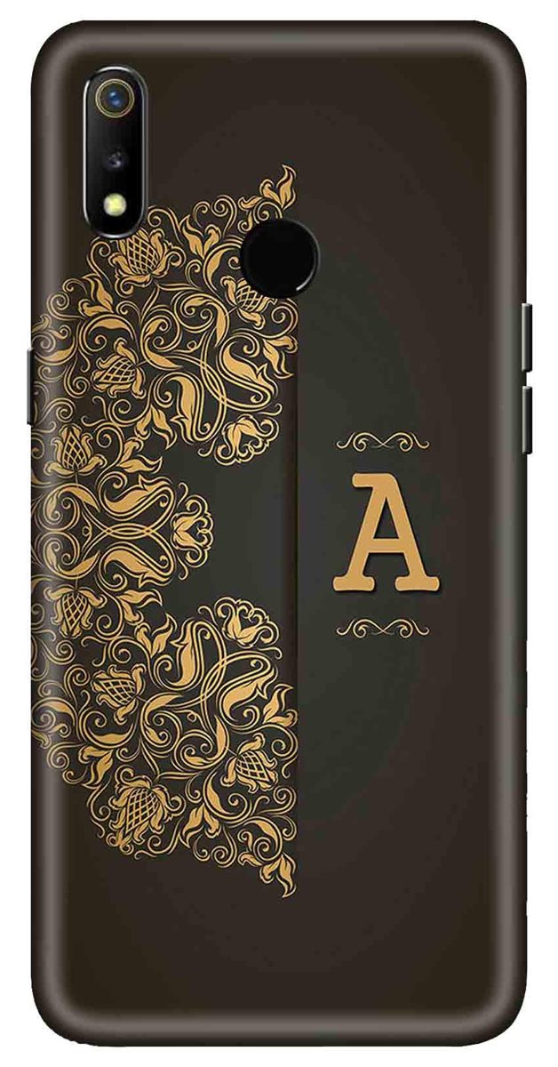 Amazon Brand - Solimo Designer Black Pattern Alphabet-A 3D Printed Hard Back Case Mobile Cover for Realme 3 / Realme 3i