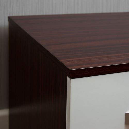 Amazon Brand - Movian High Gloss 2 Drawer Bedside Cabinet, White and Walnut, 47 x 40 x 36 cm