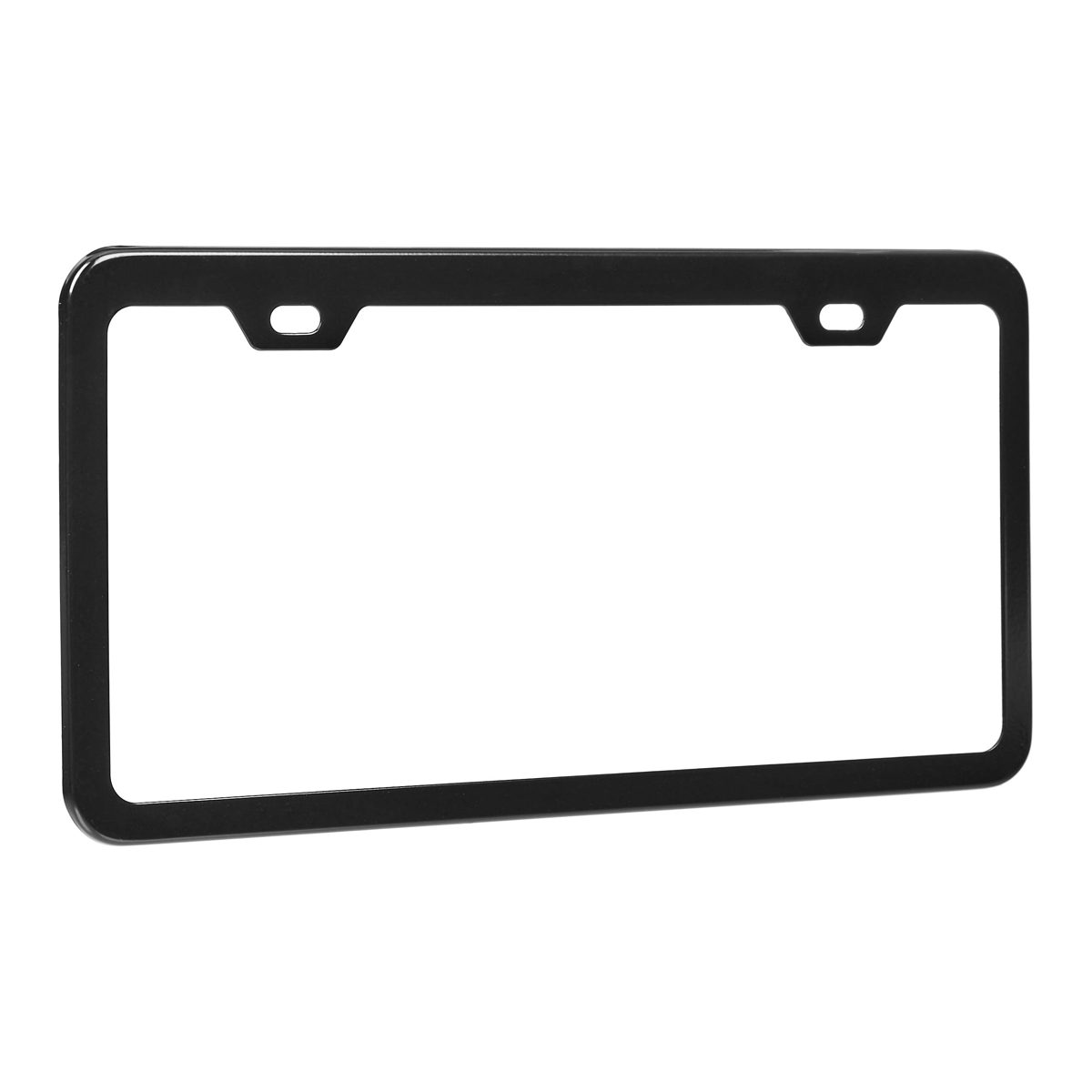 AmazonBasics Matte Aluminum License Plate Frame Pair with Screw Caps - 2-Hole, 12.2'' x 6.3'', Black