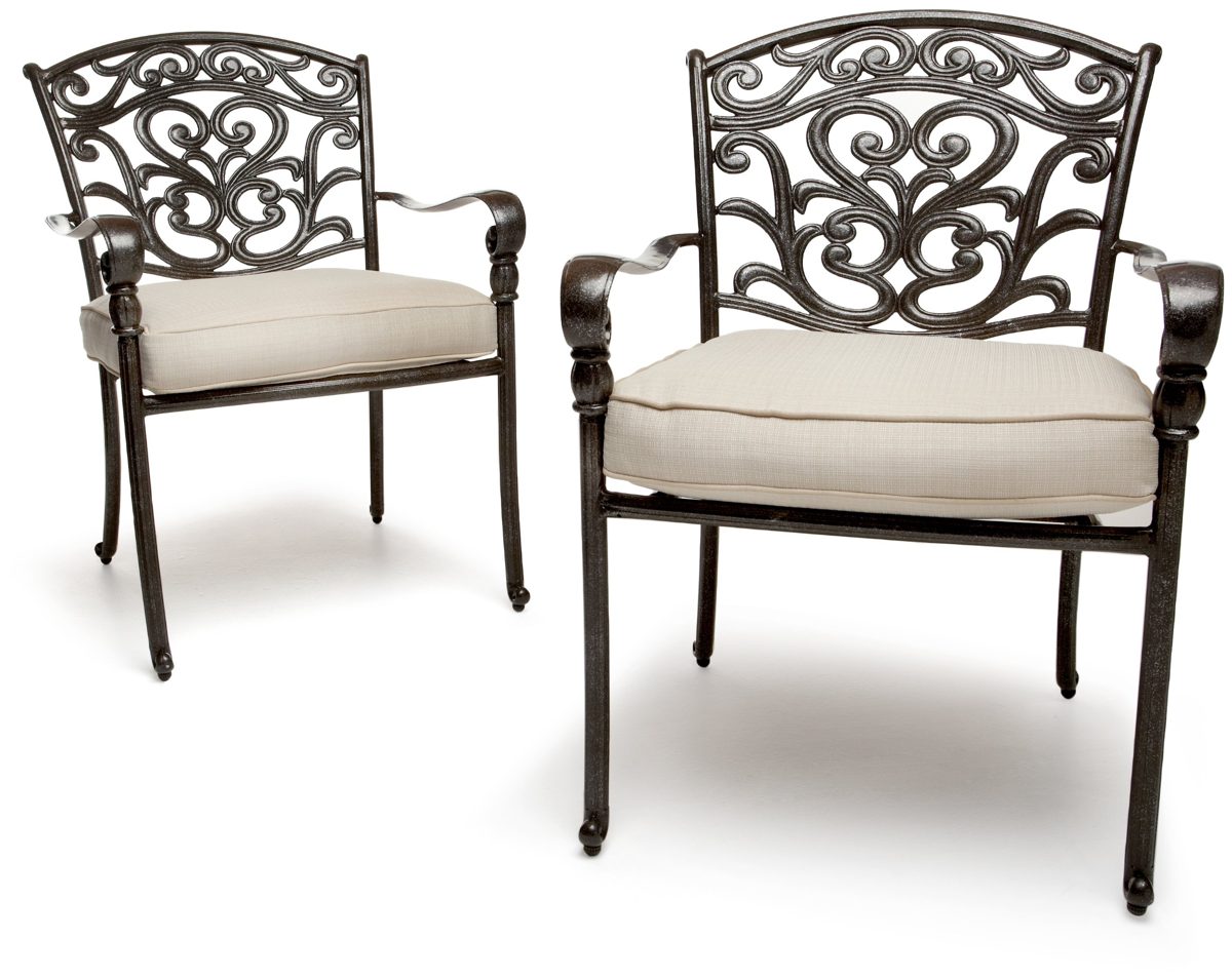 Strathwood Garden Furniture - St. Thomas Cast Aluminum Dining Armchairs Set of 2