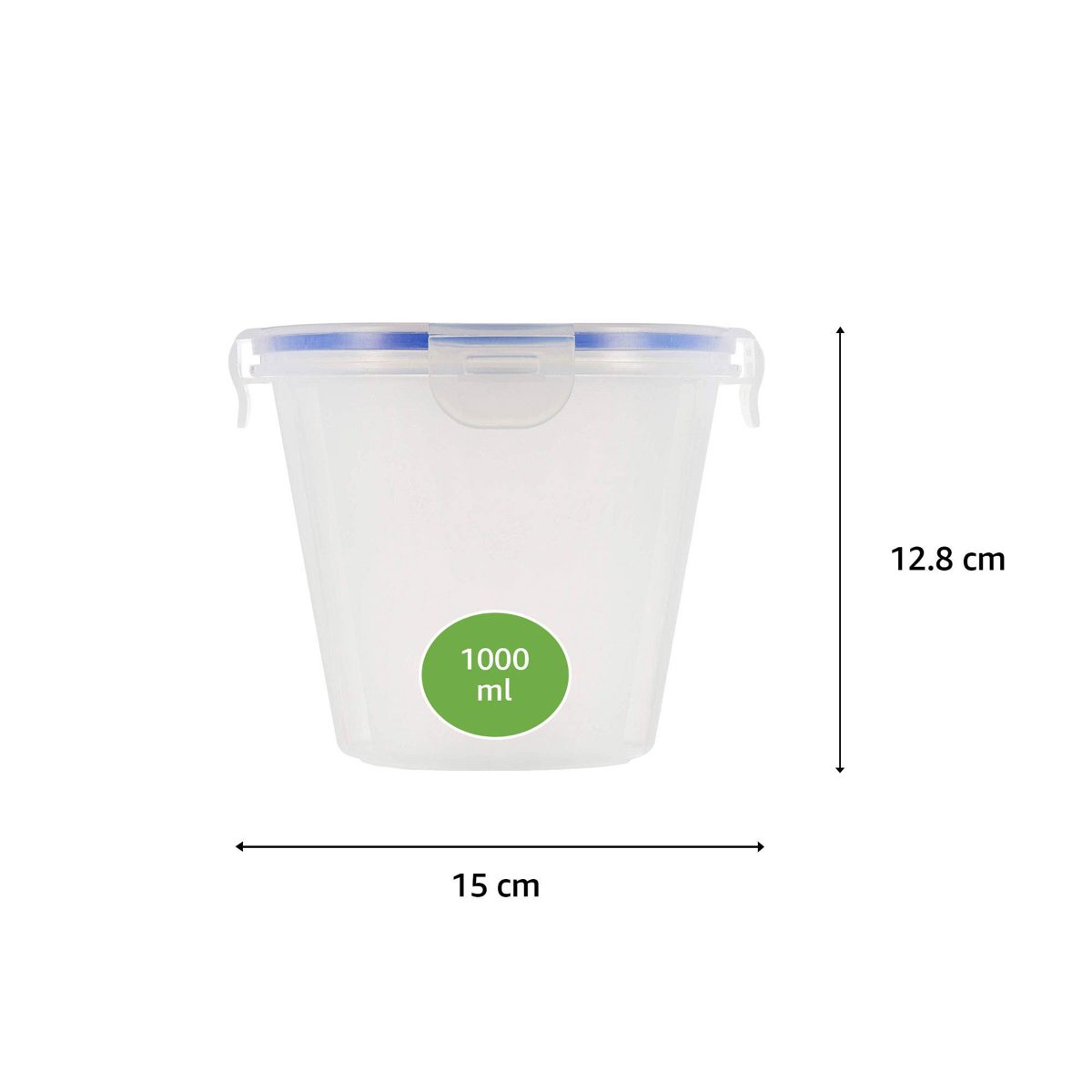 (Renewed) Amazon Brand - Solimo Plastic Kitchen Storage Container Set, 7-Pieces, Blue