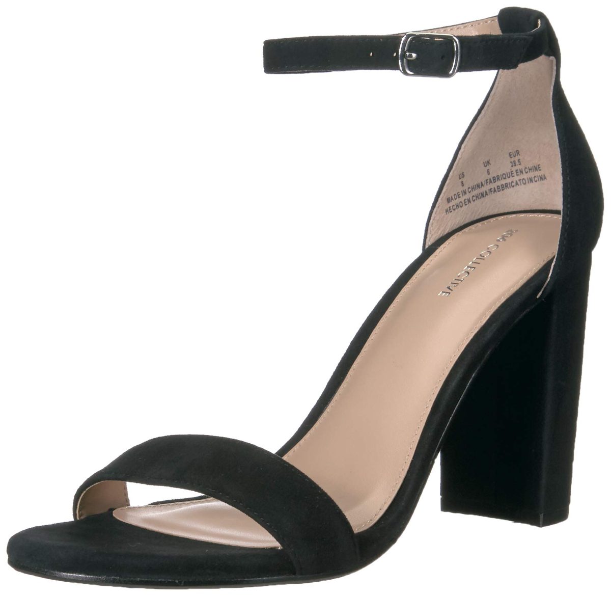 206 Collective Amazon Brand Women's Maui Heeled Sandal, Black, 8 B US