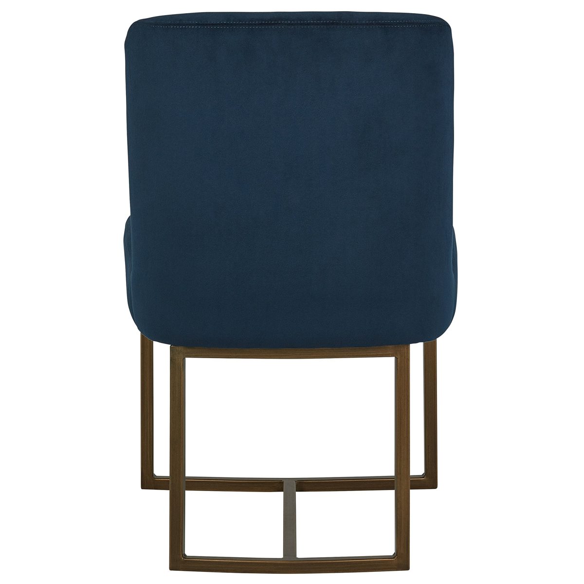 Amazon Brand – Rivet Eastern Modern Dining Room Kitchen Chairs, Velvet, 32 Inch Height, Set of 2, Blue, Bronze Metal