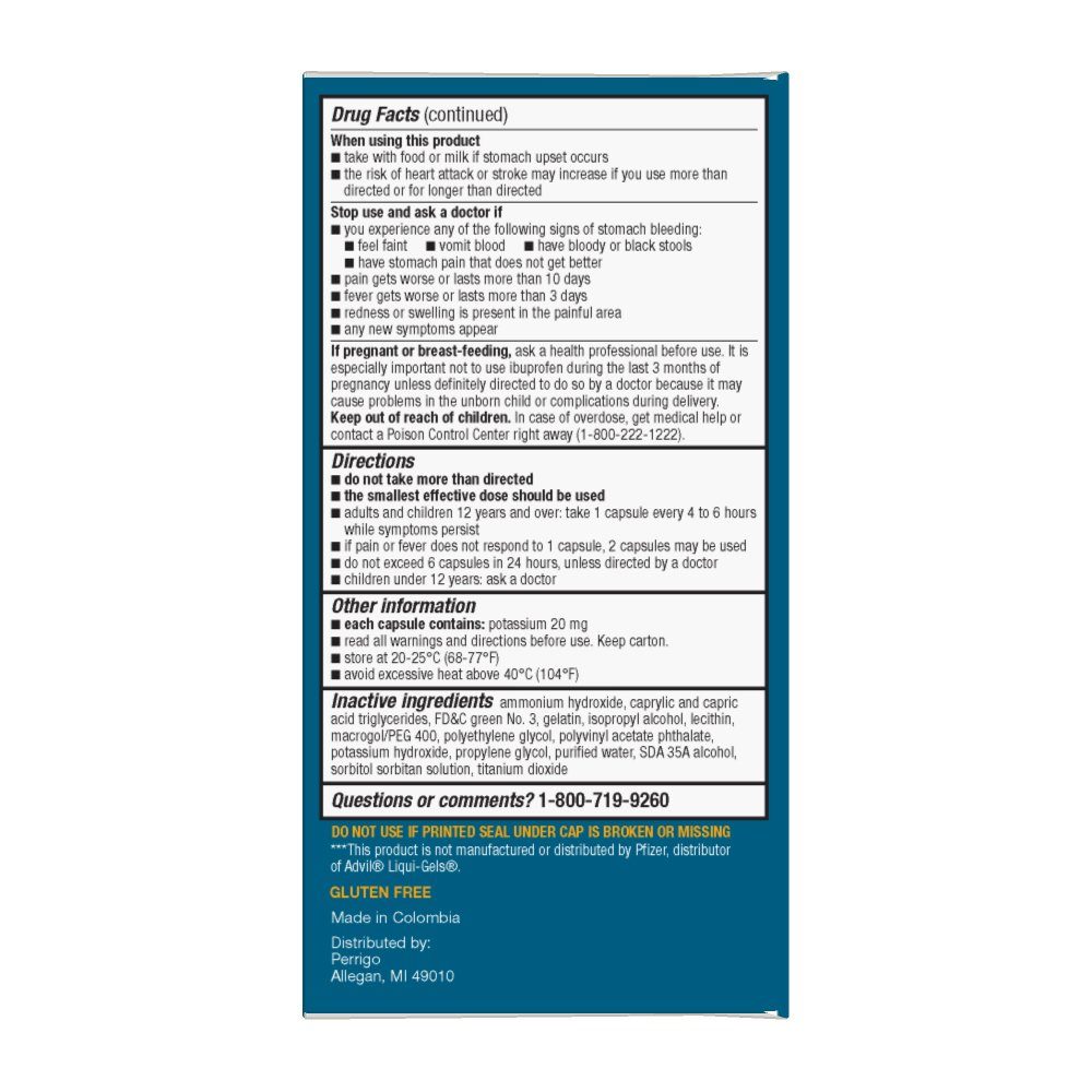 Basic Care Ibuprofen Liquid Gels 200 mg, Pain Reliever/Fever Reducer (Liquid Filled Capsules), 160 Count