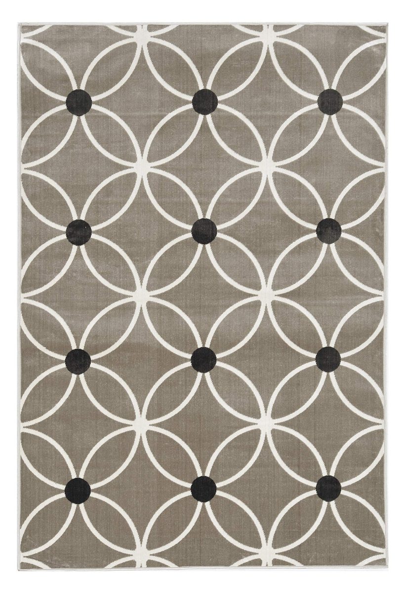 Ravenna Home Tangram Rug, 8'W x 10'L, Tessellated Circle Design