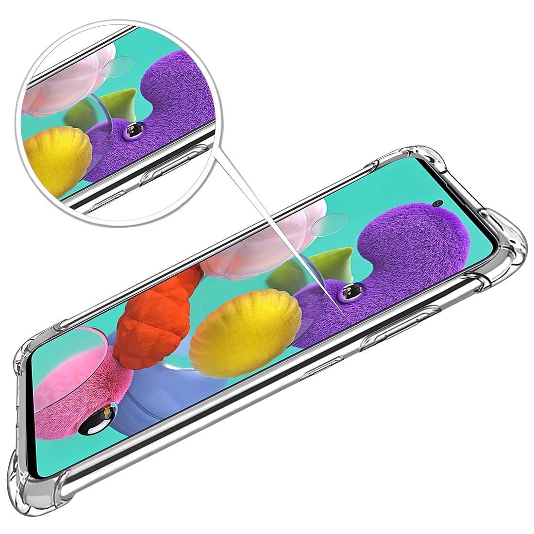 Amazon Brand - Solimo Mobile Cover (Soft & Flexible Back case) for Samsung Galaxy A51, (Transparent)