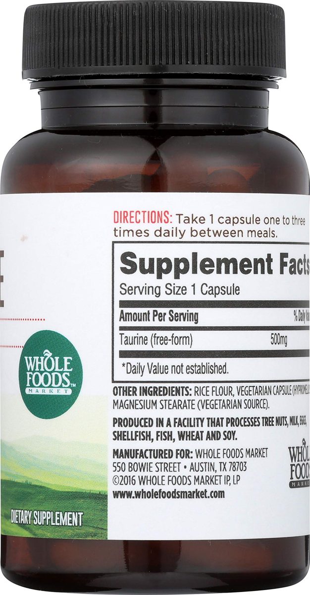 Whole Foods Market, Taurine 500mg, 60 ct