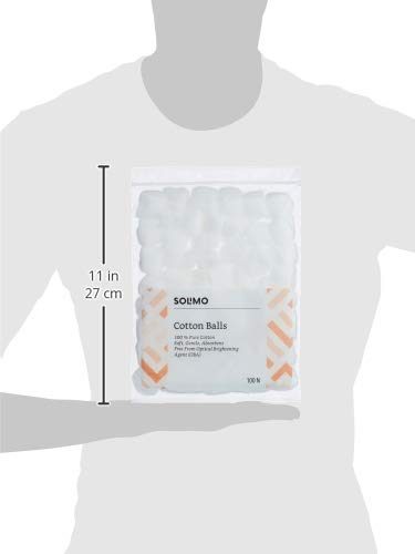 Amazon Brand - Solimo Cotton Balls - 100 Units (Pack of 2)