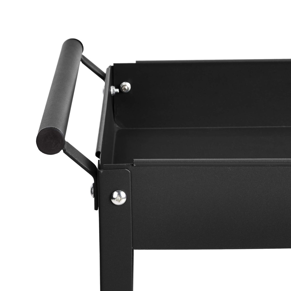 AmazonBasics Steel 3-Shelf Multipurpose Tub Utility/Supply Cart with 550 lb Capacity - Black (Renewed)