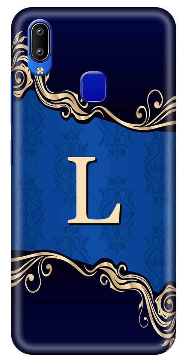 Amazon Brand - Solimo Designer Blue Pattern Alphabet-L 3D Printed Hard Back Case Mobile Cover for Vivo Y93