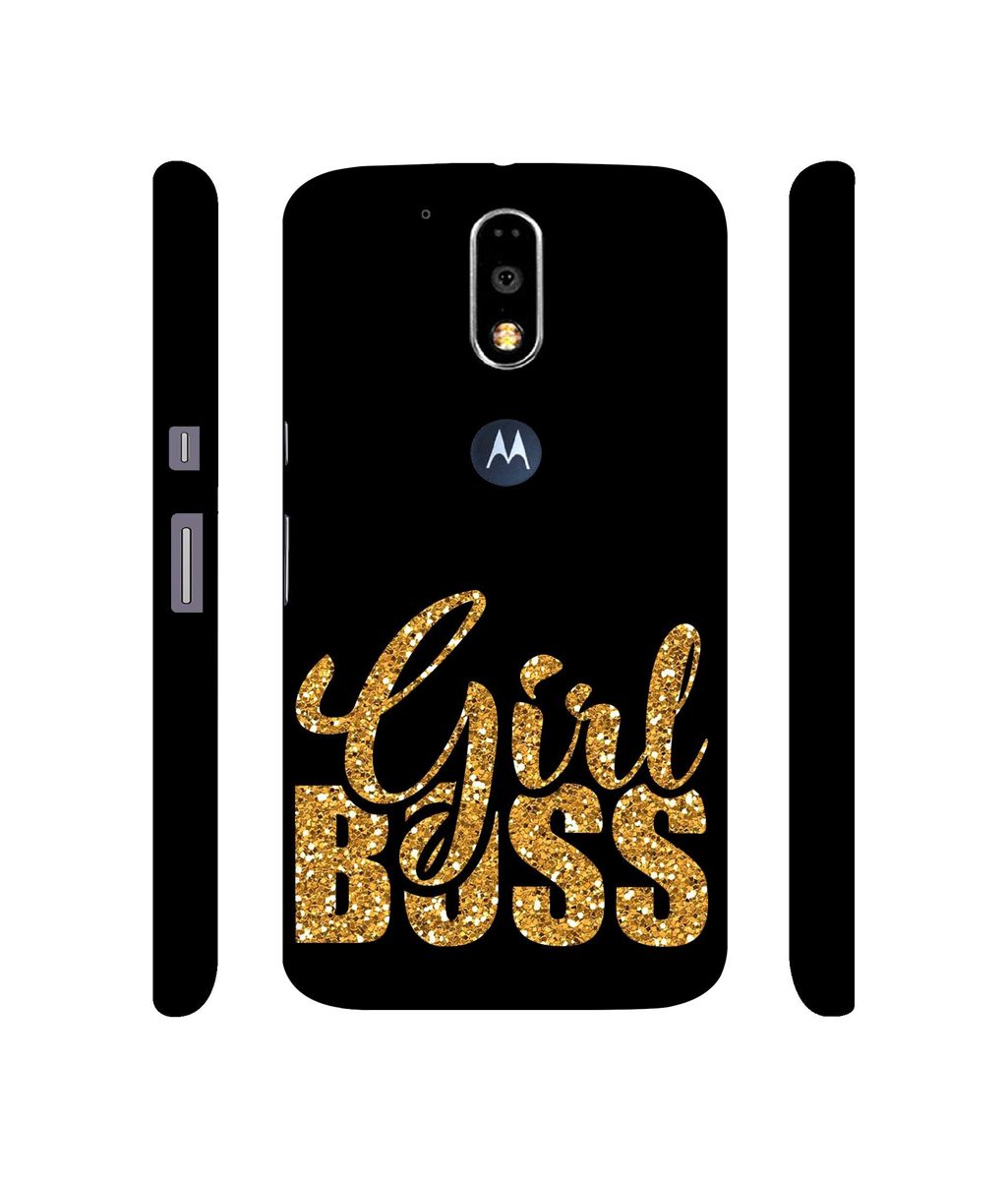 Amazon Brand - Solimo Designer Sparkle Girl Boss 3D Printed Hard Back Case Mobile Cover for Motorola Moto G4 Plus (with Logo Cut)