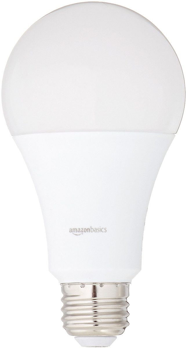 AmazonBasics 100 Watt Equivalent, Daylight, Non-Dimmable, 15,000 Hour Lifetime, A21 LED Light Bulb | 2-Pack