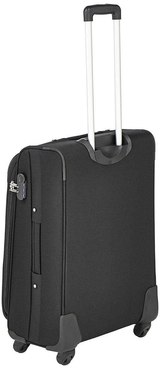 Amazon Brand - Solimo 68 cm Black Softsided Check-in Suitcase with Wheels