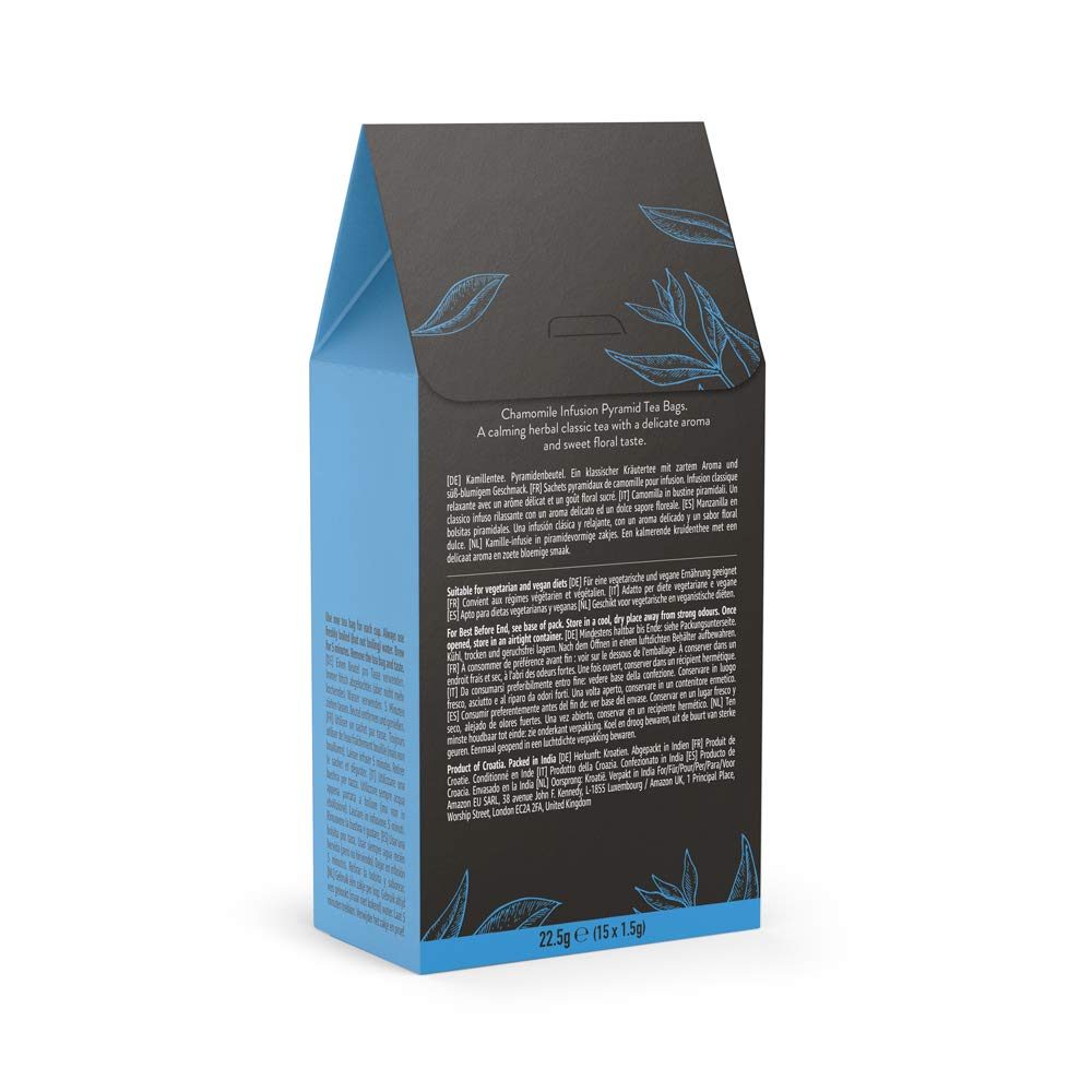 Amazon Brand - Happy Belly Select Herbal Tea Teabags Chamomile 4x15 Pyramides