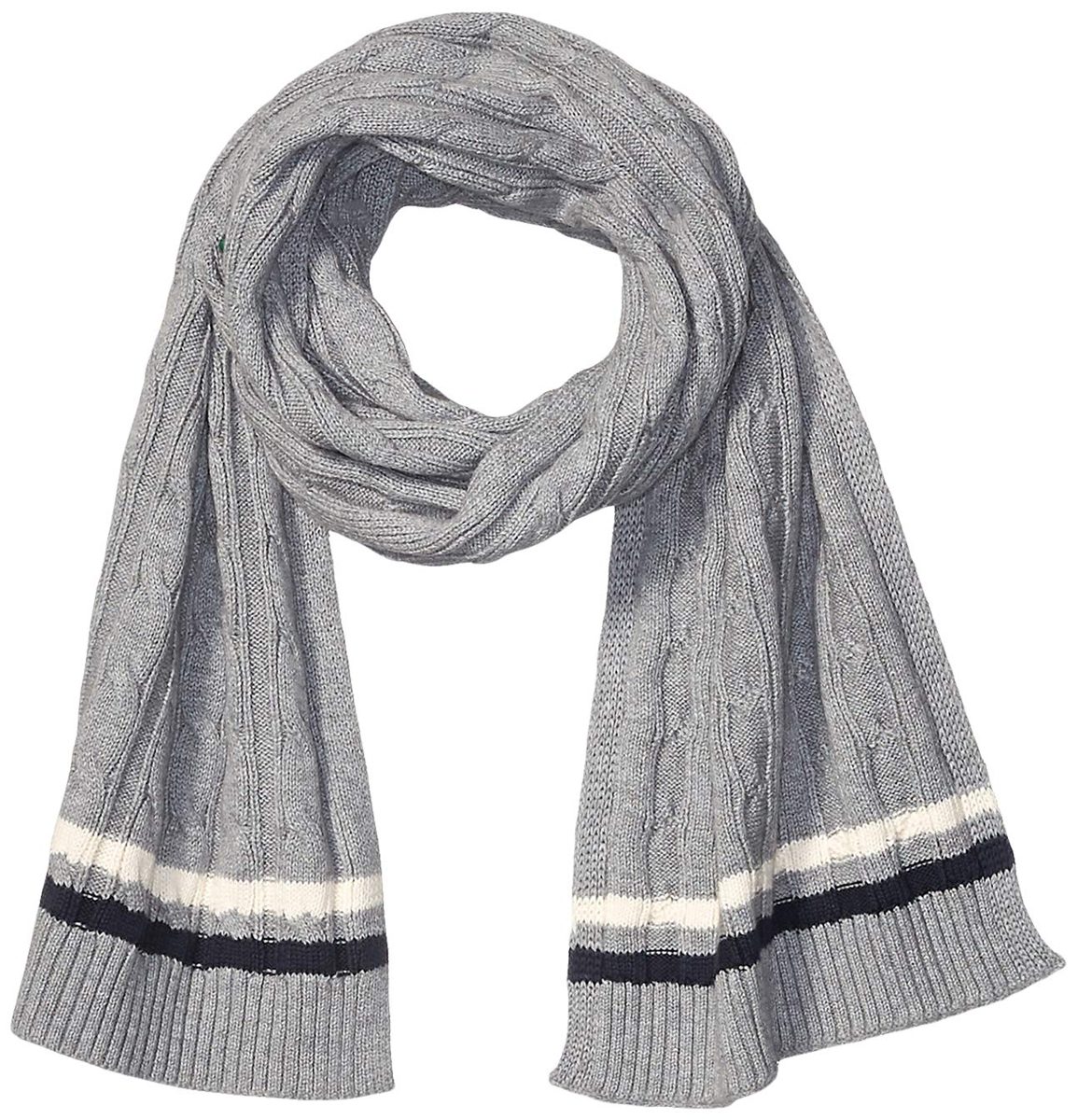 Amazon Brand - Goodthreads Men's Soft Cotton Cable Knit Scarf, Heather Grey, One Size